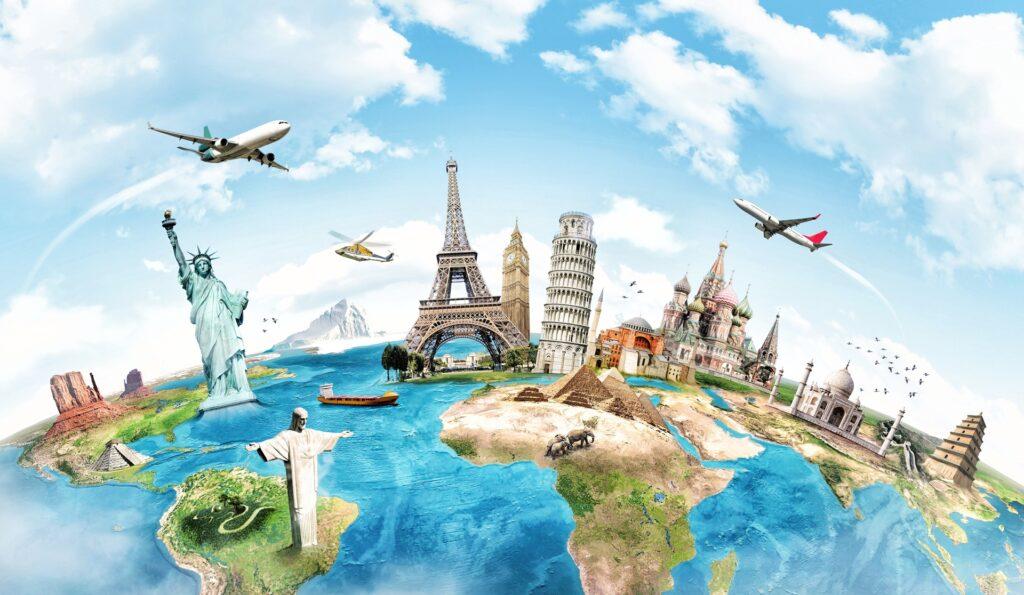 Flugzeuge über globalen Reisezielen | Parken Flughafen Nürnberg