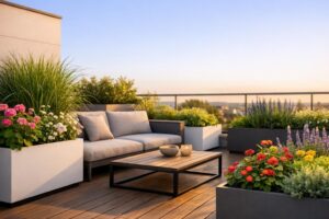 Mit Grünflächen auf Balkon und Terrasse dem Alltag entfliehen